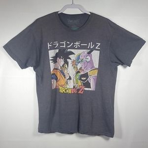 Vintage Dragonball Z Face-Off Mens T-Shirt Large Dark‎ Gray Short Sleeve Anime